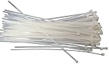 NiftyPlaza 18 Inch Cable Zip Ties, 100 Pack, 75 lb Tensile Strength, Professional Grade UV Weather Resistant - HEAVY DUTY (100 Natural/Clear Cable Ties)