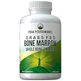 Grass Fed Bone Marrow - Whole Bone Extract Supplement 180 Capsules by Peak Performance. Superfood Pills Rich in Collagen, Vitamins, Amino Acids. from Bone Matrix, Marrow, Cartilage. Ancestral Tablets