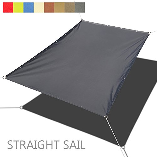 Alion Home Custom Sizes Straight Edge PU Waterproof Woven Sun Shade Sail for Car Tent, Carport,  ...