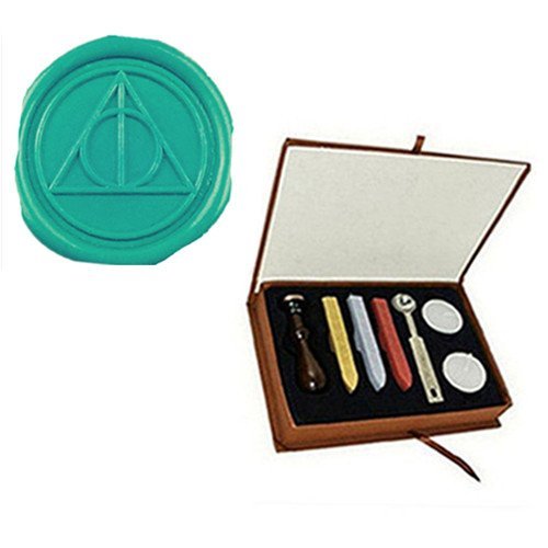 MDLG Vintage Deathly Hallows Custom Picture Logo Wedding Invitation Wax Seal Sealing Stamp Sticks Spoon Gift Box Set Kit