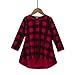 LNGRY Toddler Infant Kids Baby Girls Plaid Print Dress Outfits Clothes Dress (6-12 Months, Red)
