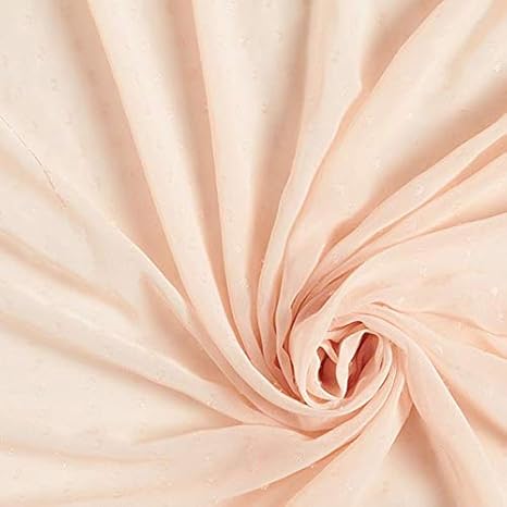 Fabulous Fabrics Chiffon Stoff Glitzer Punkte – Champagner — Meterware ab 0,5m — zum Nähen von Blusen, Tuniken und Kleider
