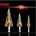 RUIMI Titanium Step Drill Bit Spiral Metric Sizes 3Pcs