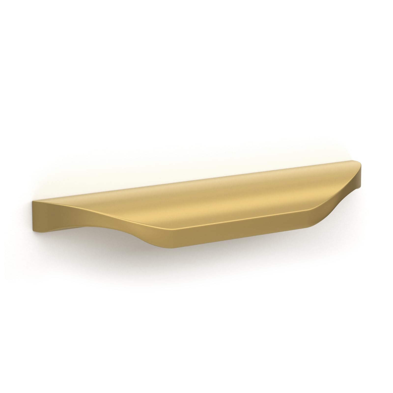 Photo 1 of goldenwarm 10 Pack Finger Pulls Brushed Brass Edge Pull for Gold Cabinet Drawer Handles 3 Inch Hole Center Kitchen Hardware Zinc Alloy