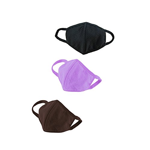 yueton Pack of 3 New Fashion Unisex Health Cycling Anti-dust Cotton Mouth Face Masks Respirators