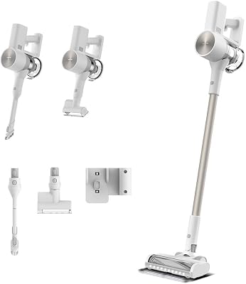 Aspiradora inalámbrica G20, 25 kPa / 150 AW, 60 min de autonomía, filtración 99.9%, con luz Frontal para detección de Polvo, Ideal para Suelos Duros, alfombras y Pelo de Mascotas, White