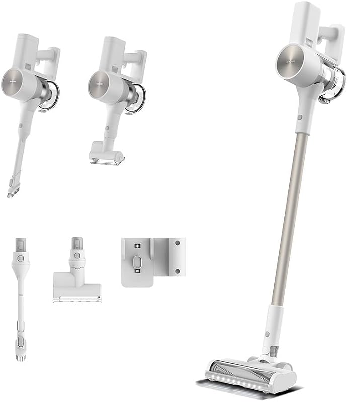 Aspiradora inalámbrica G20, 25 kPa / 150 AW, 60 min de autonomía, filtración 99.9%, con luz Frontal para detección de Polvo, Ideal para Suelos Duros, alfombras y Pelo de Mascotas, White