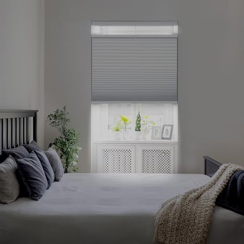 DEZ FURNISHINGS Cordless 1.5" Blackout Top Down Bottom Up Cellular Shade, Energ…
