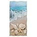 Wamika Beach Seashell Starfish Hand Towels Sea Ocean Wave Summer Bathroom Towel Ultra Soft Absorbent Multipurpose Towels for Hand,Face,Gym,Sports Home Decor, 16x30