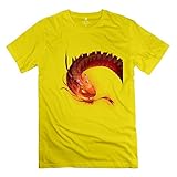 HX-Kingdom Men's Latest Tshirts - Snake Fire Yellow Size S