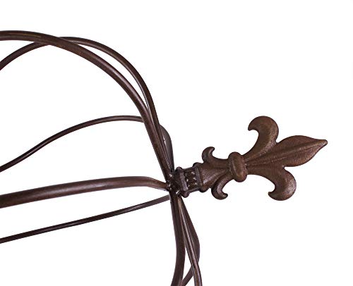 Metallkrone Pflanzstecker Rankgitter groß Lilie shabby Landhaus ca. 46 x 32 cm rost antik gartenkrone rostkrone spalier – Bild 3
