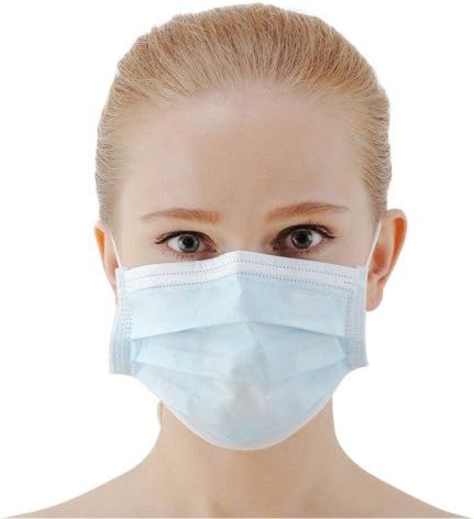 BESAFTY - 50 Pcs 3-Ply Blue Commercial Dental Surgical Medical Disposable Earloop Face Masks.Sterile Independent Packaging, Medium size for Adult.