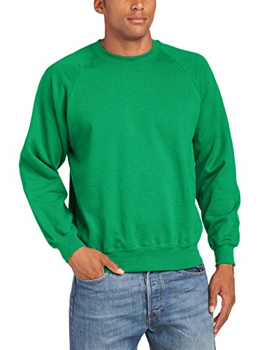 Fruit Of The Loom Mens Lightweight Raglan Sweatshirt (240 GSM) (XL) (Kelly Green)