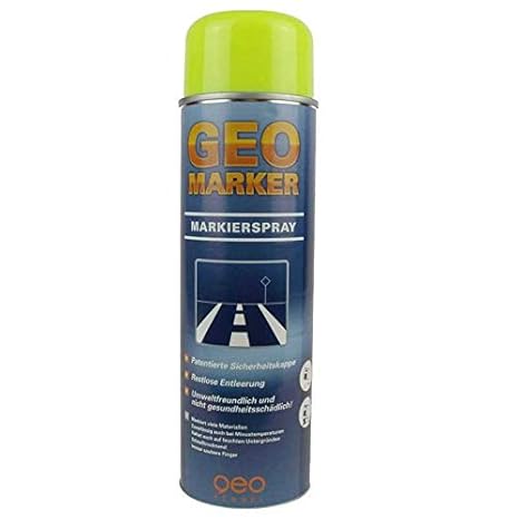 Baustellen-Markierspray leuchtgelb - 500ml Spraydose - restlose Entleerung, immer saubere Finger