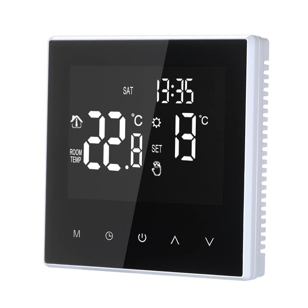 Matybobe Smart Thermostat Digital Temperature Controller Weekly Circulation Programmable Electric Underfloor Heating with Large LCD Screen for Home School Office Hotel 16A (Not Wi-Fi Type)