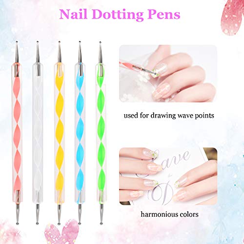 Nail Art Supplies Nail Art Design nail art tools including Nail Painting Brushes, Nail Dotting Tool, Nail striping tape, Color Rhinestones for Nails - Thumbnail 4