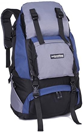 Elveest Unisex Multifunctional 40L Waterproof Hiking Daypack Camping Backpack Travel Trekking Mountaineer Rucksacks School Shoulder Bag -Dark blue