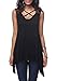 iGENJUN Women's V Neck Front Criss Cross Basic Flowy Tank Tops