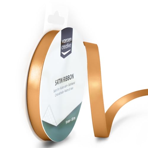 Vaessen Creative Nastro Satin, 9 mm x 10 m, Elegante Lucentezza per la Creazione di Biglietti, Scrapbooking, Confezioni Regalo e Altri Progetti Creativi