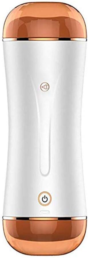 2-in-1 Male Hands Free Double-Headed Cup with 10 Different Frequencies (Switched with 1 Button), The Gel Made with Safe and Soft Thermo-Plastic-Rubber White