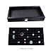 Ikee Design Glass Top Black Ring Display Case With 72 Slot Ring Foam, Ring Storage Tray, Easy Carry and Dust Free, 14 3/4