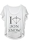 Game Of Thrones - I Love Jon Snow Womens Dolman T-Shirt Short Sleeve Comfortable Machine Washable - Light Gray