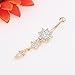 WILLTOO Crystal Ring Body Dangle Ball Barbell Bar Belly Button Navel Ring (Gold) …