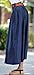 Youhan Women's Vintage Fitted Cotton Denim Pleated Long Maxi Skirt