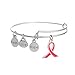 ALoveSoul Pink Ribbon Breast Cancer Awareness Expandable Bangle Faith Love Hope Bracelet for Women