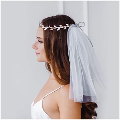 Hair accessories Flower Wreath Flower Headband Leaves Bride Veil Simple Sen Wedding Korean Adjustable flower wreaths (Color : A)