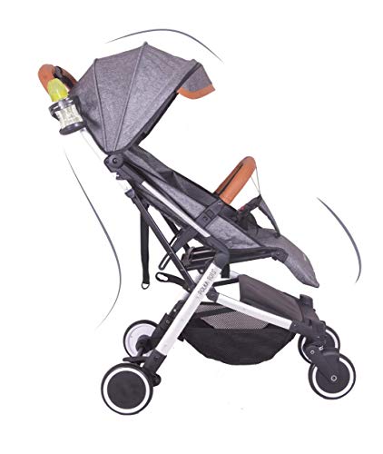 POLKA TOTS Baby Stroller and Pram for Baby/Kids-Lightweight Travel Stroller (Grey) - Leather Soft, Comfortable, Shockproof, Compact Finish Stroller Trolley and Pram