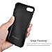 iPhone 7 Plus Case Carbon Fiber,Roybens Hybrid Rubberized Ultra-Slim Anti-Slip Case TPU Leather Shockproof Cover for iPhone 7 Plus (2016) - Black