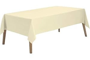 PARTY ULYJA Ivory Plastic Tablecloths 2 Pack Cream Disposable Table Covers 54 x 108 Inch Bridal Shower Party Tablecovers PEVA Beige Table Cloths for BBQ Picnic Birthday Wedding Parties 8 ft Rectangle Table Use
