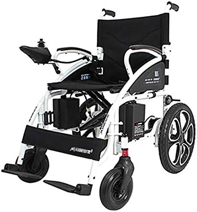 WLG Fold Foldable Power Compact Mobility Aid Wheel Chair, Lightweight Folding Carry Electric Wheelchair, Motorized Wheelchair, 250 * 2 Motor Wheelchair Comfortable