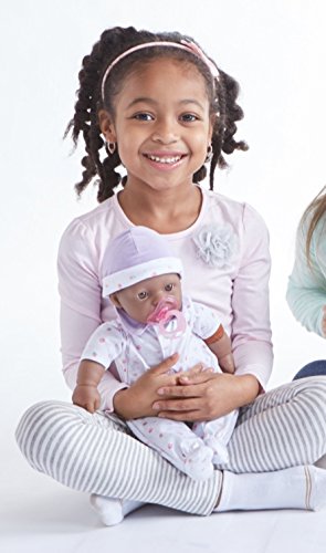 JC Toys, La Baby African American 16-inch Washable Soft Body Purple Play Doll - For Children 2 Years Or Older, Designed by Berenguer