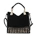 Highwinwin Fashion Women Lady Rivet Studded Tote Medium Handbag Shoulder Bag Tote (Black)