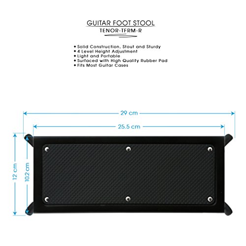 TENOR TFRMR Professional Metal Guitar Foot Rest, Sturdy Guitar Foot Stool, Guitar Support for