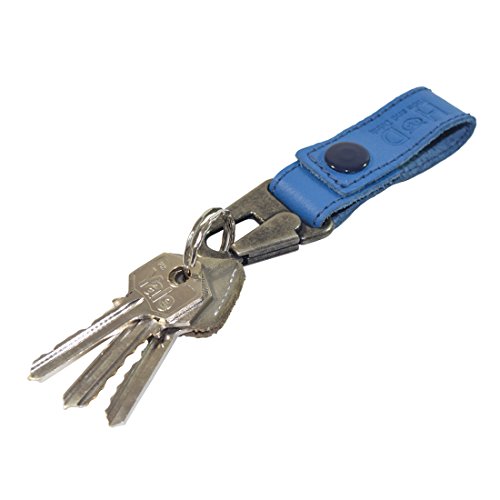 Hide & Drink Leather Key Ring Holder Handmade Blue