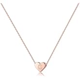 Turandoss Tiny Heart Initial Necklaces for Girls - 14K Rose Gold Filled Heart Pendant Handmade Dainty Heart Letter Initial Necklaces for Teen Girls Jewelry Gifts