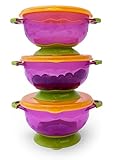Suction Baby Bowls 1st Stage with Seal-Easy Lids-3 Small Size Hold 6oz- To-Go
