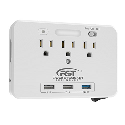 Crst 3-outlet led night light sensor wall tap with dual…