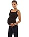 PattyBoutik Mama Twisted Straps Cowl Neck Maternity Tank Top (Black M)
