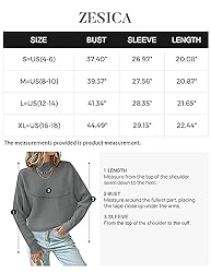 ZESICA Women's 2024 Fall Turtleneck Batwing Long