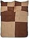Amazon Basics 3-Piece Two-Tone Microsuede Comforter Set - Full/Queen, Chocolate