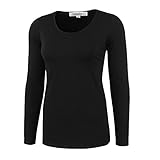 Vetemin Women Basic Soft Lightweight Long Sleeve Round Crew Neck T shirt Tee Top