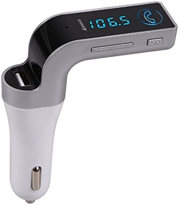 Bluetooth FM Transmitter,HSEE Wireless In-Car FM Adapter Car Kit with USB Car Charging for iPhone, Samsung, LG, HTC, Motorola, Sony and Other Android Smartphone (Silver)