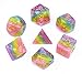 Polyhedral DND Dice Set RPG Rainbow Candy Dice for Dungeons and Dragons(D&D) Role Playing Game,MTG,Pathfinder,Table Game 7-Die Dice Set