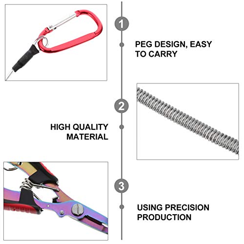 BESPORTBLE Angelzange Angelfisch Greifer Hakenentferner Split Ring Flechtschnurschneider mit Scheide Und Lanyard… – Bild 7