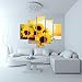 PulsatingFingertip-5 Panel No Framed Rolled Sunrise Landscape Oil Painting Modern Sunflower Picture Canvas Prints for Living Room Décor No Frame