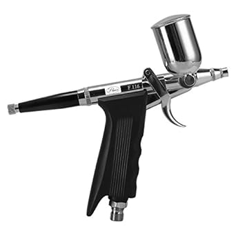 Flair Stainless Steel Multipurpose Air Brush Paint Spray Gun Kit Work (Silver, Standard Size)